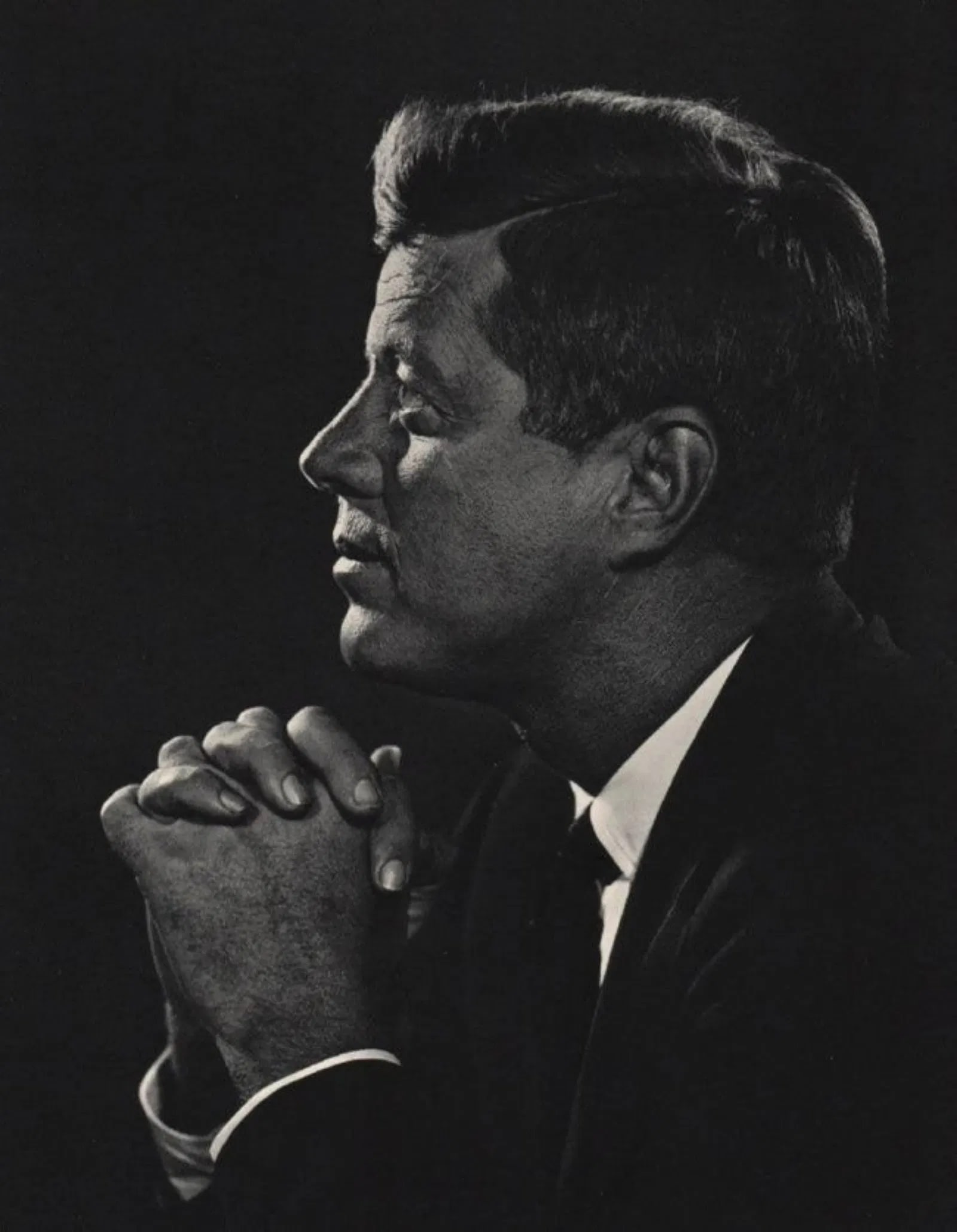 Yousuf Karsh - John F. Kennedy: YOUSUF KARSH (1908-2002) John F. Kennedy Sheet-fed Gravure, c. 1960's 11 1/2" x 9", mounted to archival board