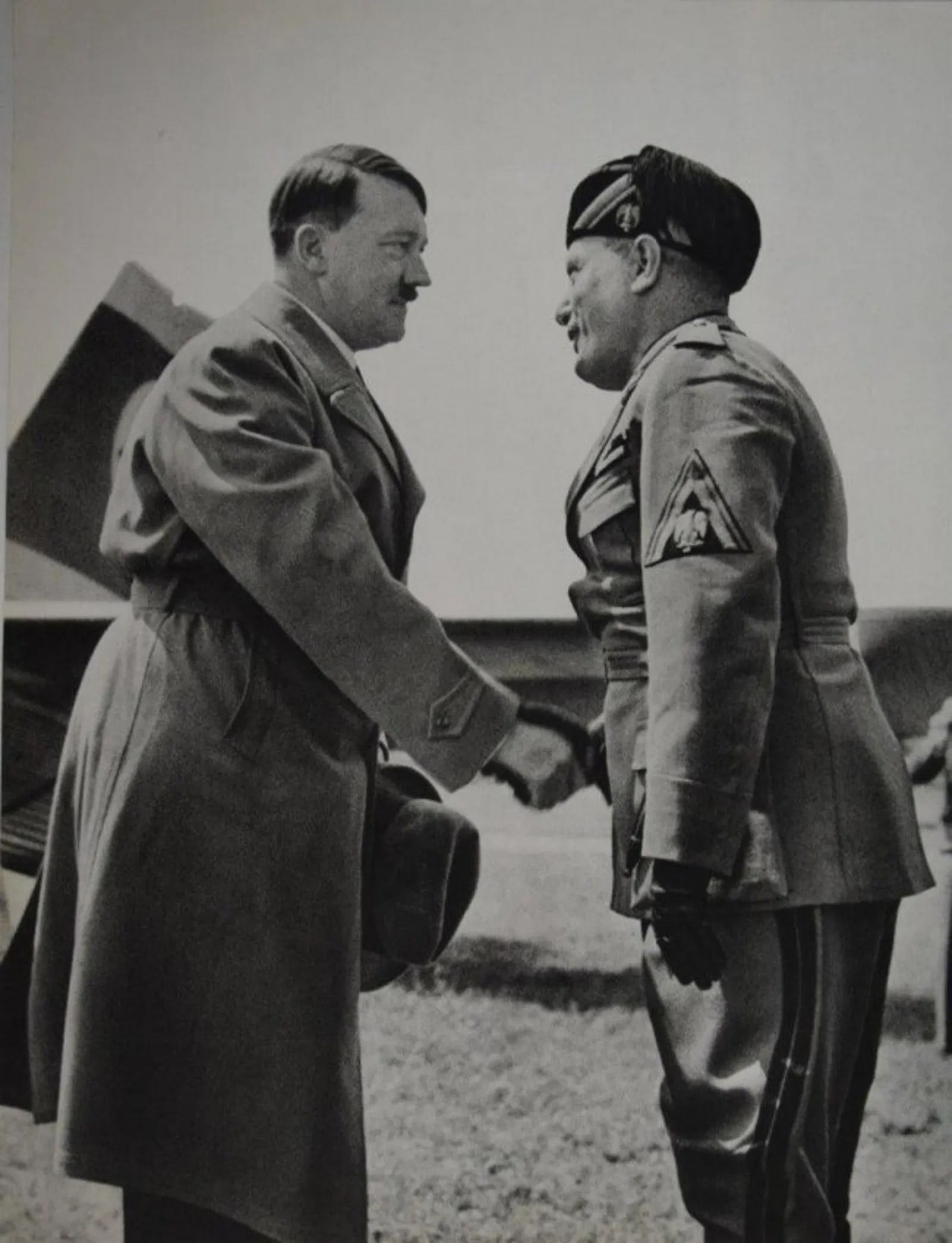 Alfred Eisenstaedt - Hitler and Mussolini Meet: ALFRED EISENSTAEDT (1898-1995) Hitler and Mussolini Meet for First Time Sheet-fed Gravure, 12" x 9 1/2", mounted to archival board