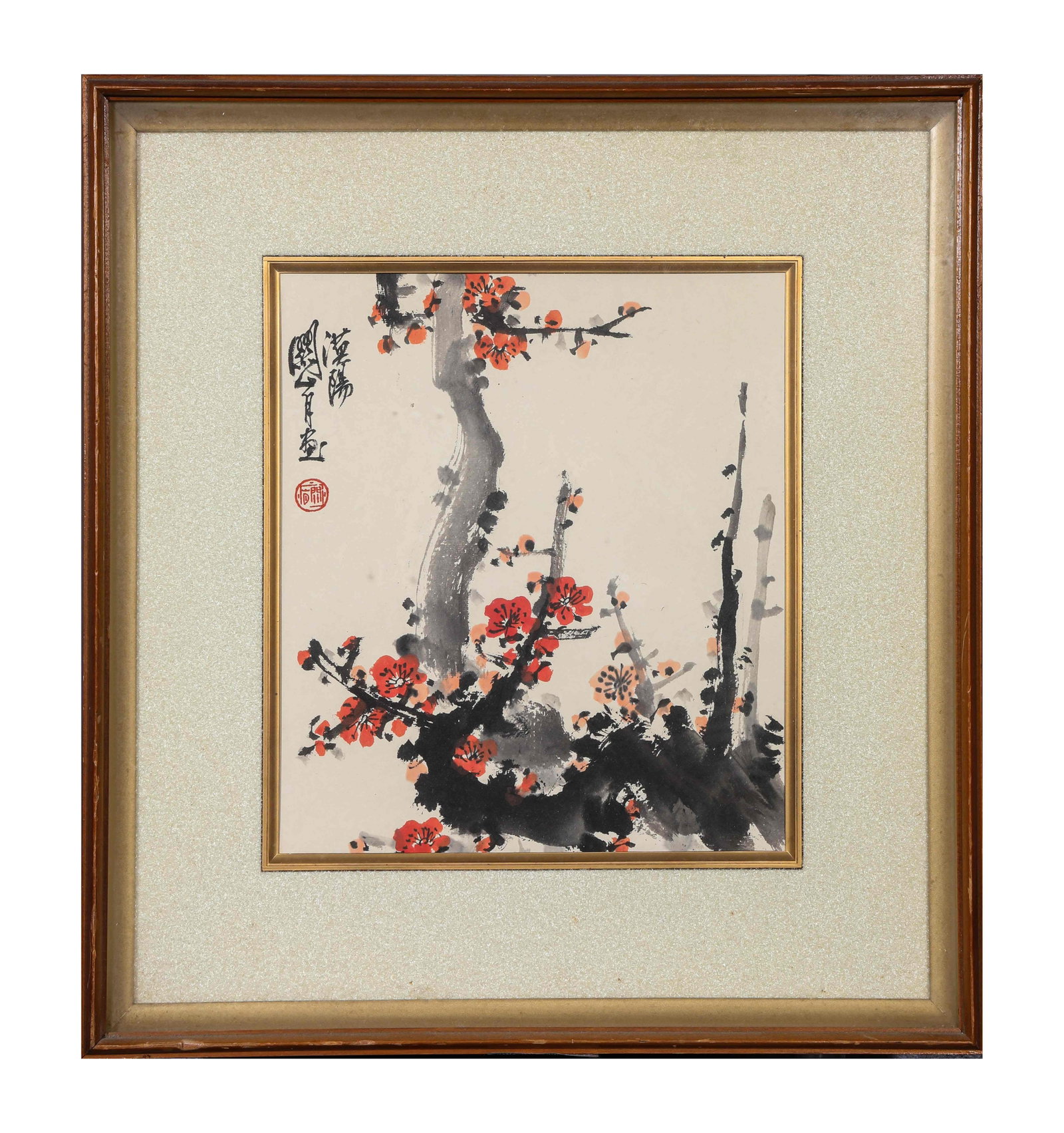 Guan Shanyue (1912-2000), attributed to, Red Plum Blossoms: Guan Shanyue (1912-2000), attributed to, Red Plum Blossoms Provenance: From the esteemed former collection of a key institution in the Kansai region committed to fostering cultural exchange between Ch