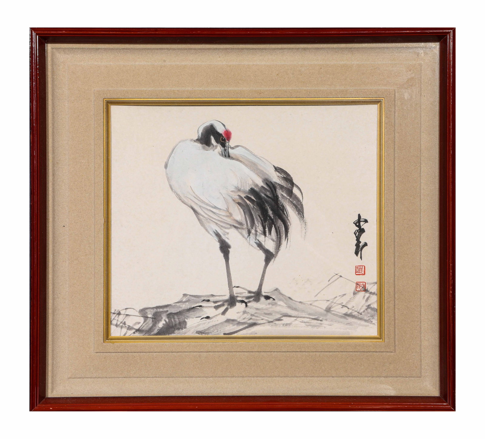 Zhao Shao'ang (1905-1998), attributed to, Immortal Crane: Zhao Shao'ang (1905-1998), attributed to, Immortal Crane Provenance: From the esteemed former collection of a key institution in the Kansai region committed to fostering cultural exchange between Chin