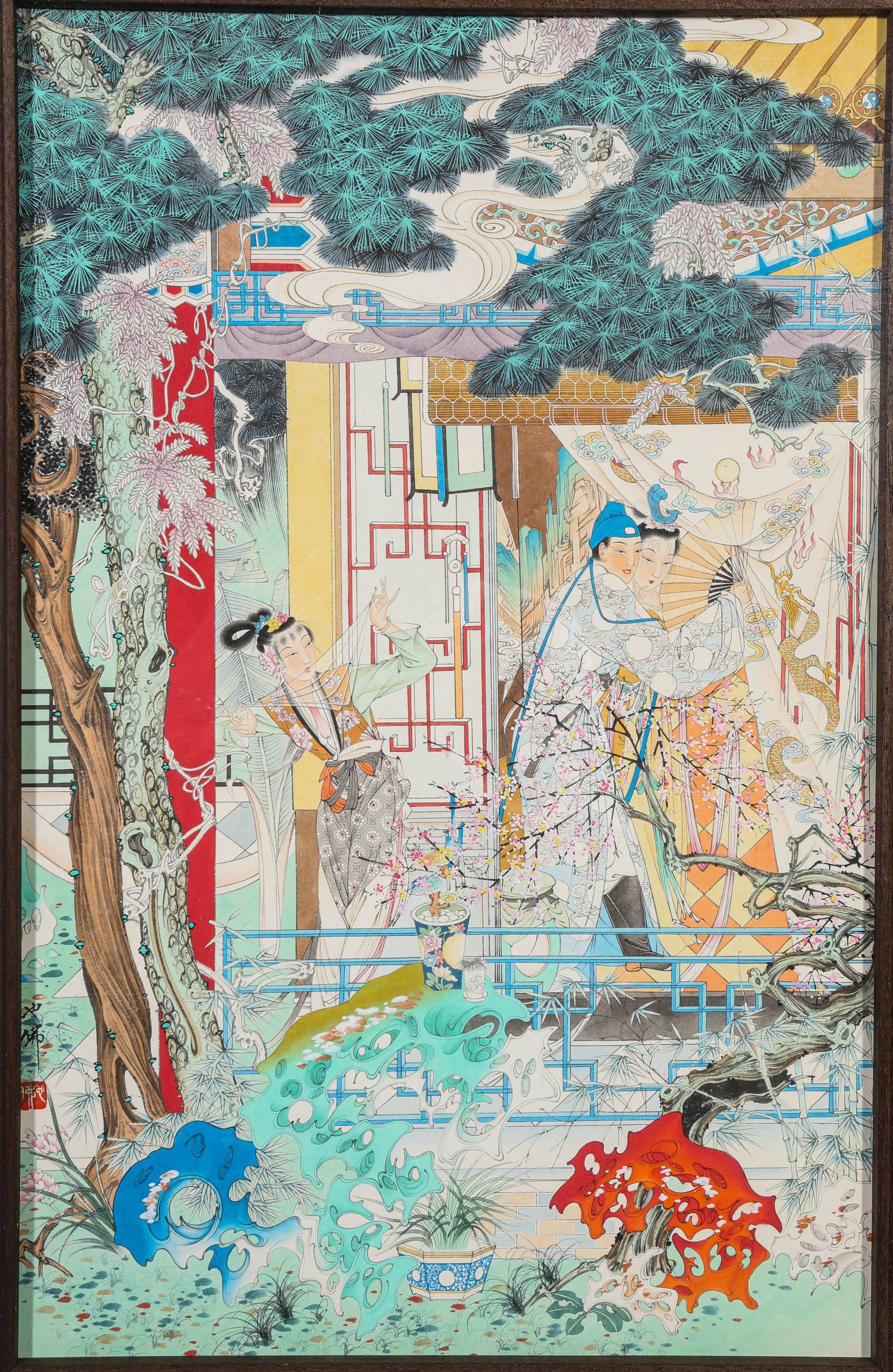 Hu Yefo (1908-1980), attributed to, Whisper: Hu Yefo (1908-1980), attributed to, Whisper Provenance: From the esteemed former collection of a key institution in the Kansai region committed to fostering cultural exchange between China and Japan. 