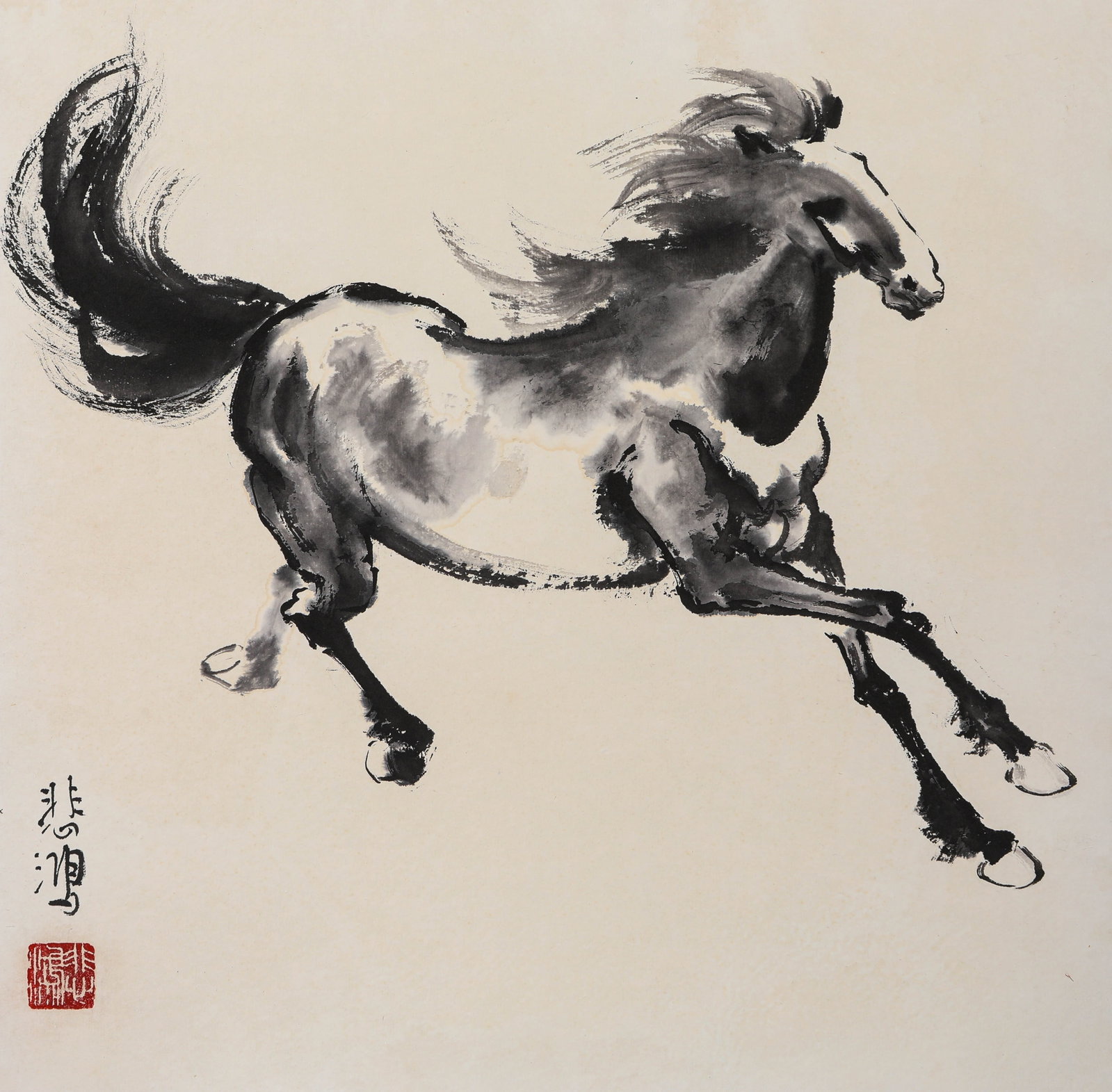 Xu Beihong (1895-1953), attributed to, Galloping Horse (1 of 3)