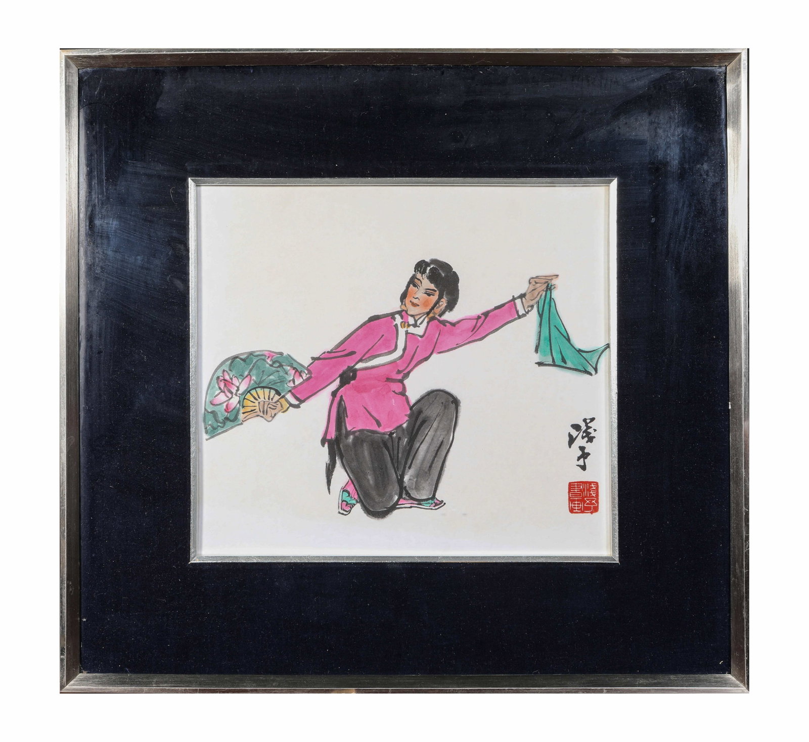 Ye Qianyu (1907-1995), attributed to, Figures: Ye Qianyu (1907-1995), attributed to, Figures Provenance: From the esteemed former collection of a key institution in the Kansai region committed to fostering cultural exchange between China and Japan