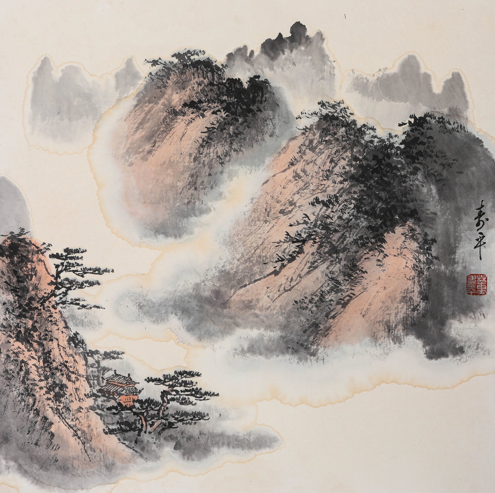 Dong Shouping (1904-1997), attributed to, Landscape (1 of 4)