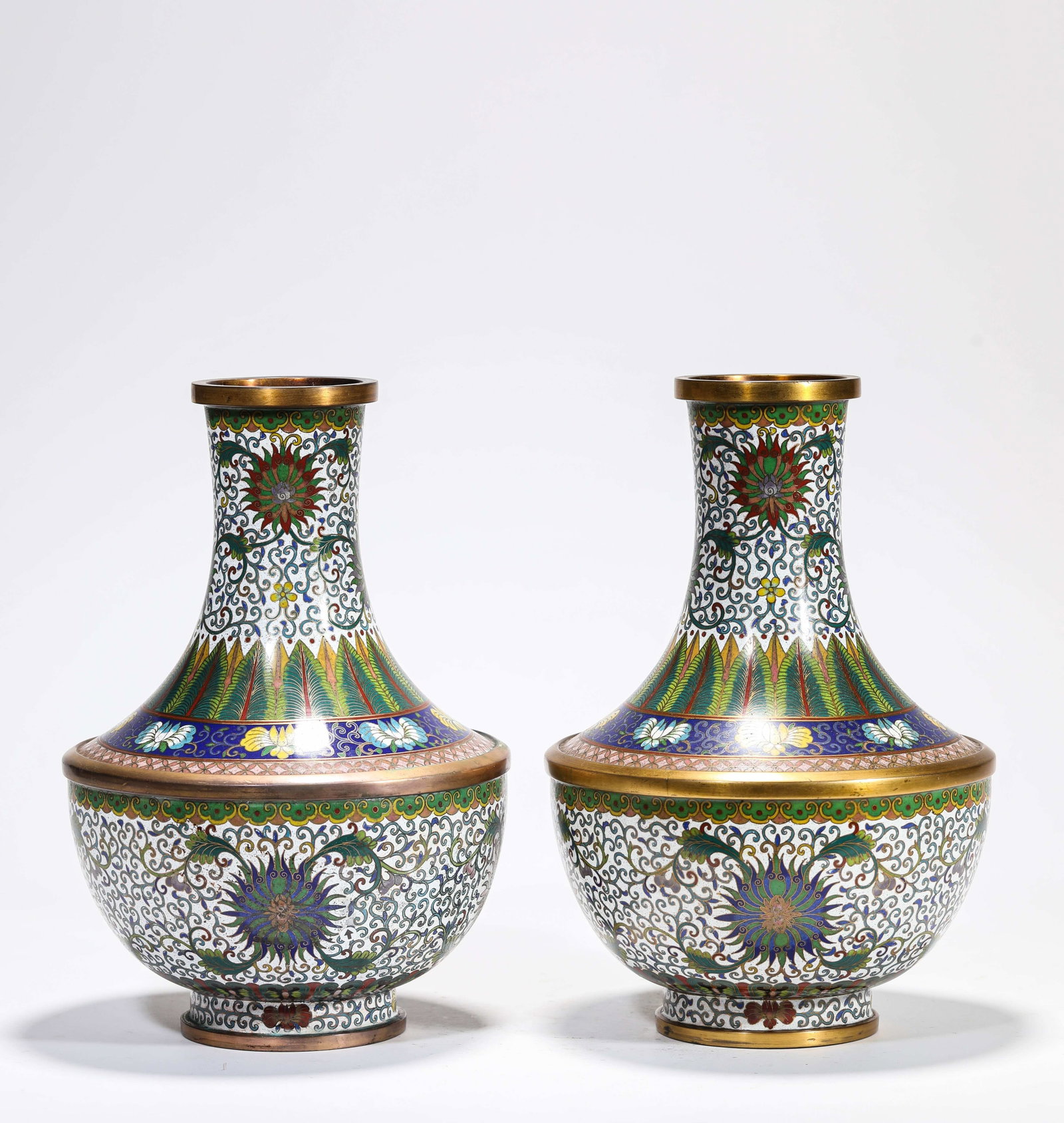 A Pair of Cloisonne Enamel 'Floral' Vases (1 of 7)