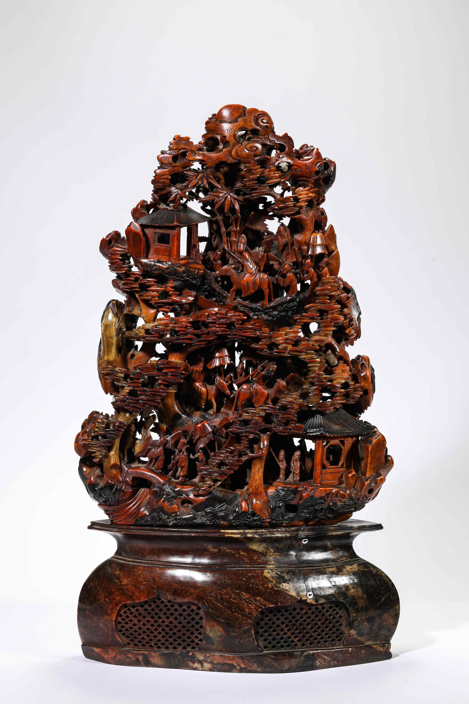 A Shoushan Stone 'Carried Qin and Visiting Friends' Mountain Ornament (1 of 7)