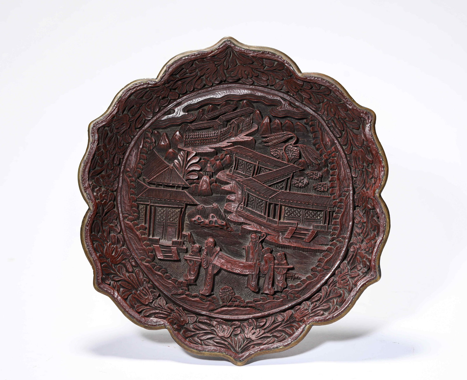 A Copper-Bodied Lacquer 'Figural' Dish (1 of 7)