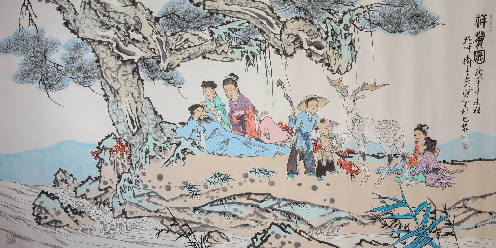 Fan Zeng (b. 1938), attributed to, Auspicious Deer (1 of 7)