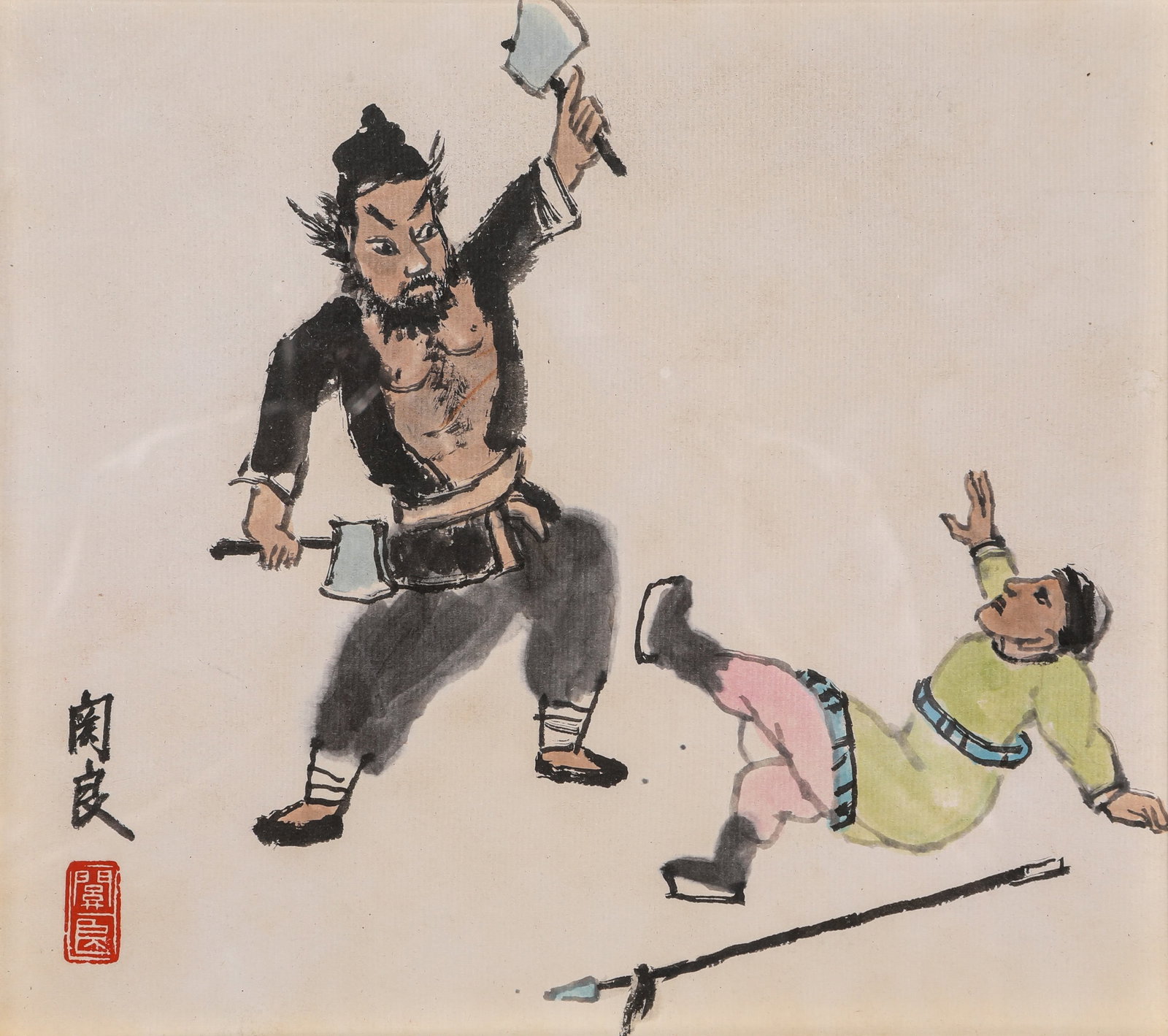 Guan Liang (1900-1986), attributed to, Opera Figures (1 of 5)