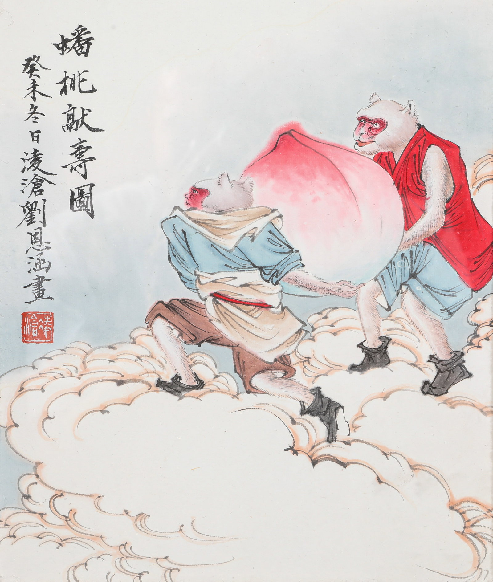 Liu Lingcang (1907-1992), attributed to, Peaches of Immortality: Liu Lingcang (1907-1992), attributed to, Peaches of Immortality Provenance: From the esteemed collection of a distinguished collector in Tokyo. Dimensions: Width: 27 cm x Height: 24 cm. All