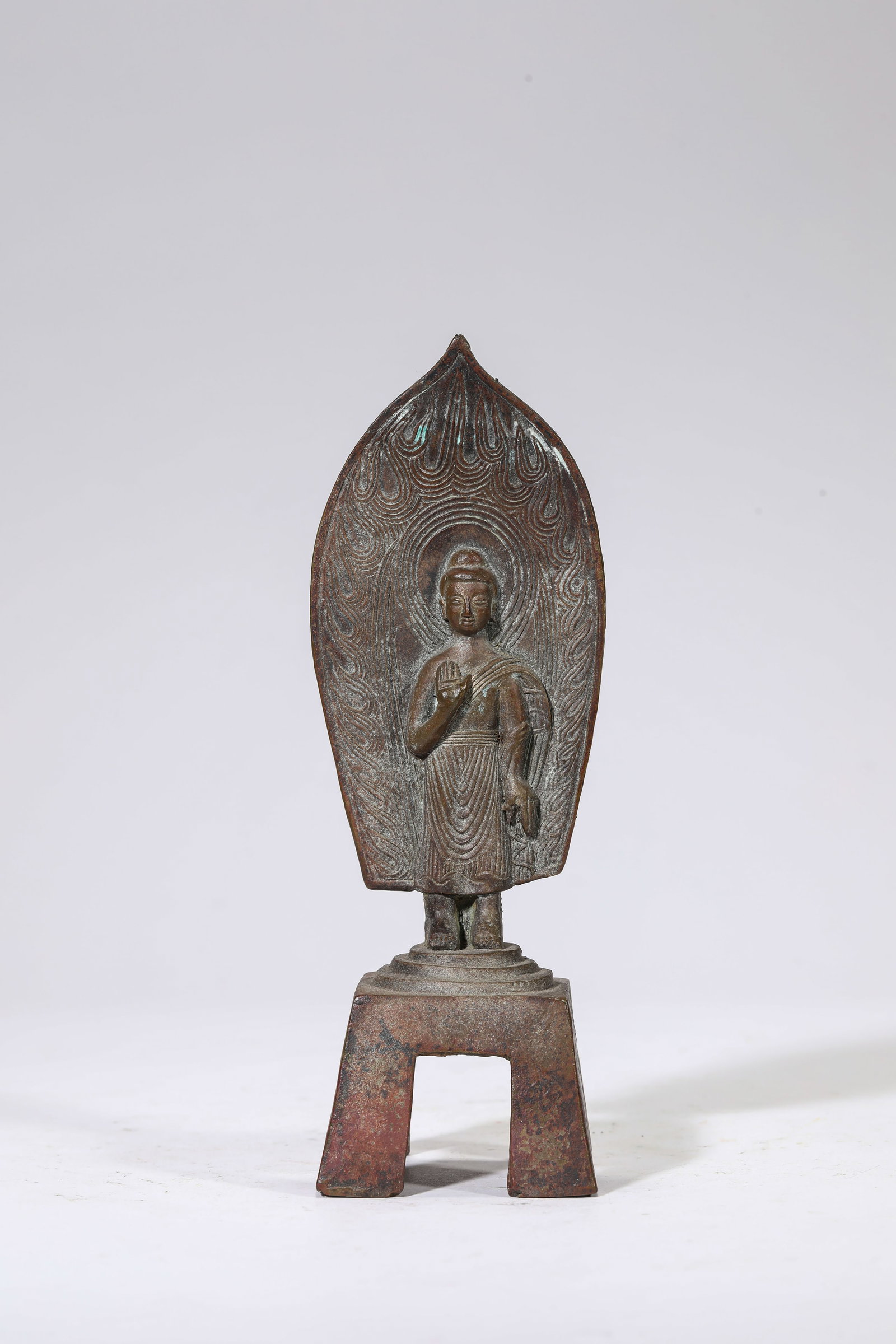 A Bronze Figure of Maitreya: A Bronze Figure of Maitreya Dimensions: Weight: 422g. Length: 5.5 cm (2.17 in) x Width: 5.4 cm (2.13 in) x Height: 17.0 cm (6.69 in). All measurements are approximate.