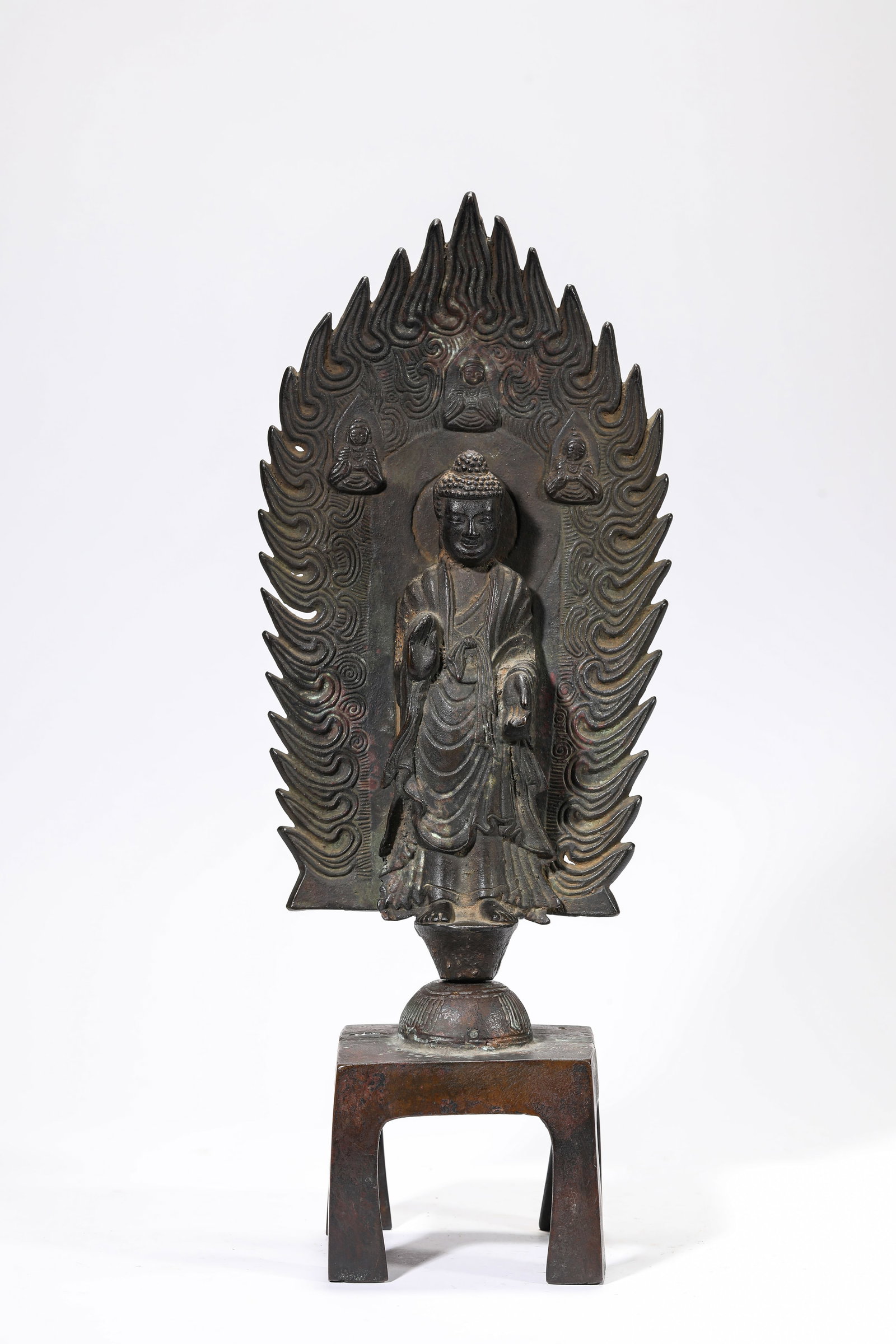 A Bronze Figure of Shakyamuni: A Bronze Figure of Shakyamuni Dimensions: Weight: 3.8kg. Length: 17.3 cm (6.81 in) x Width: 10.3 cm (4.06 in) x Height: 44.0 cm (17.32 in). All measurements are approximate.