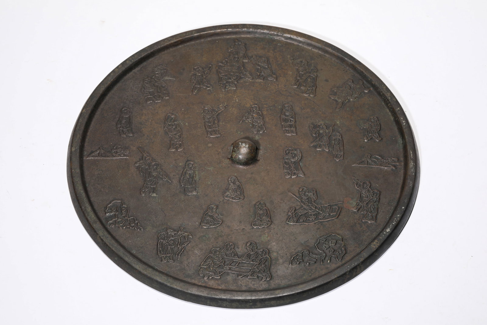 A Bronze 'Engraved Buddha' Mirror (1 of 6)