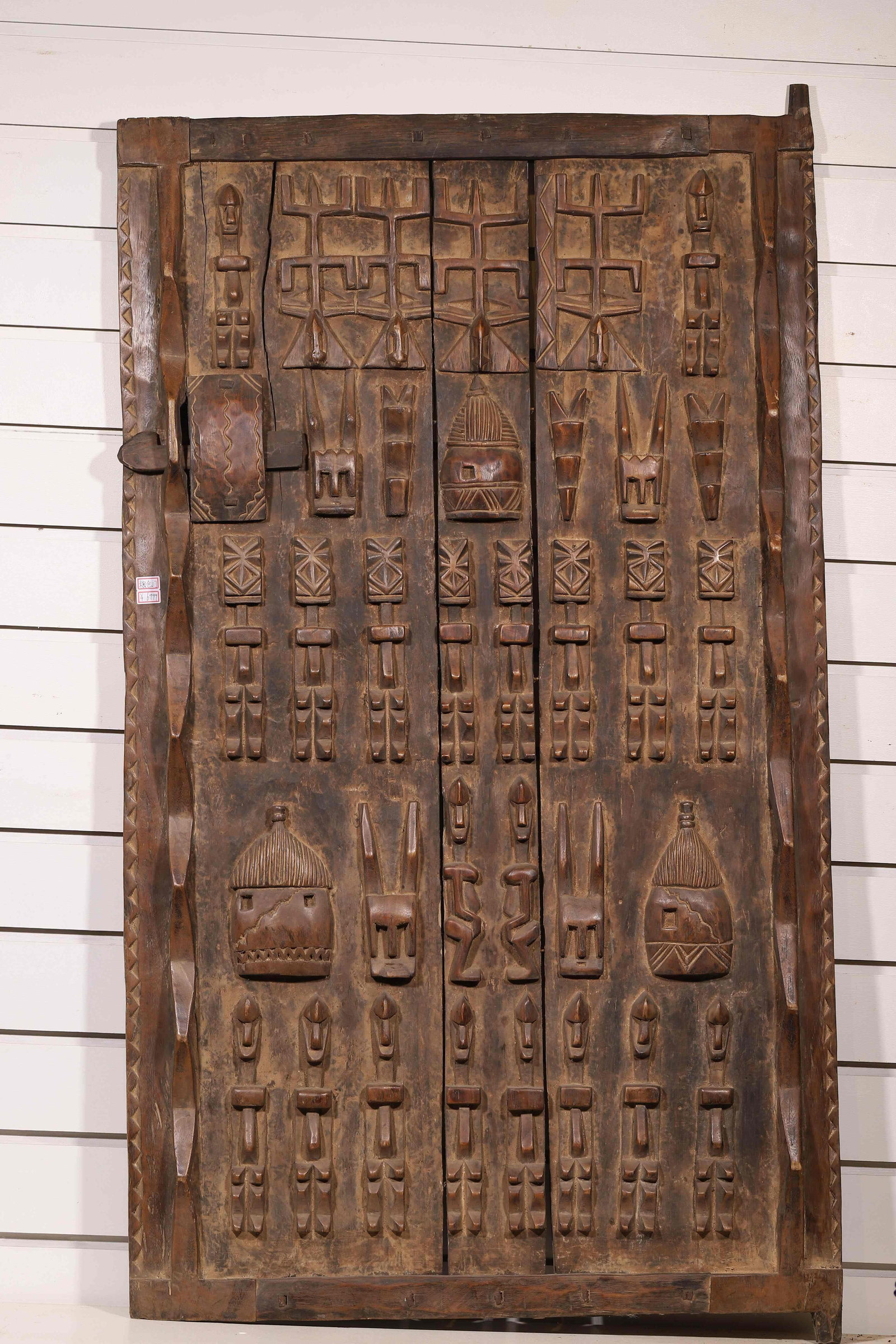 Dogon Shrine Door Panel 18Th Century: Dogon Shrine Door Panel 18Th Century Dimensions: H 116cm (45.67 in); W 63cm (24.80 in); T 3cm (1.18 in); Wt 9500g (20.94 lb)