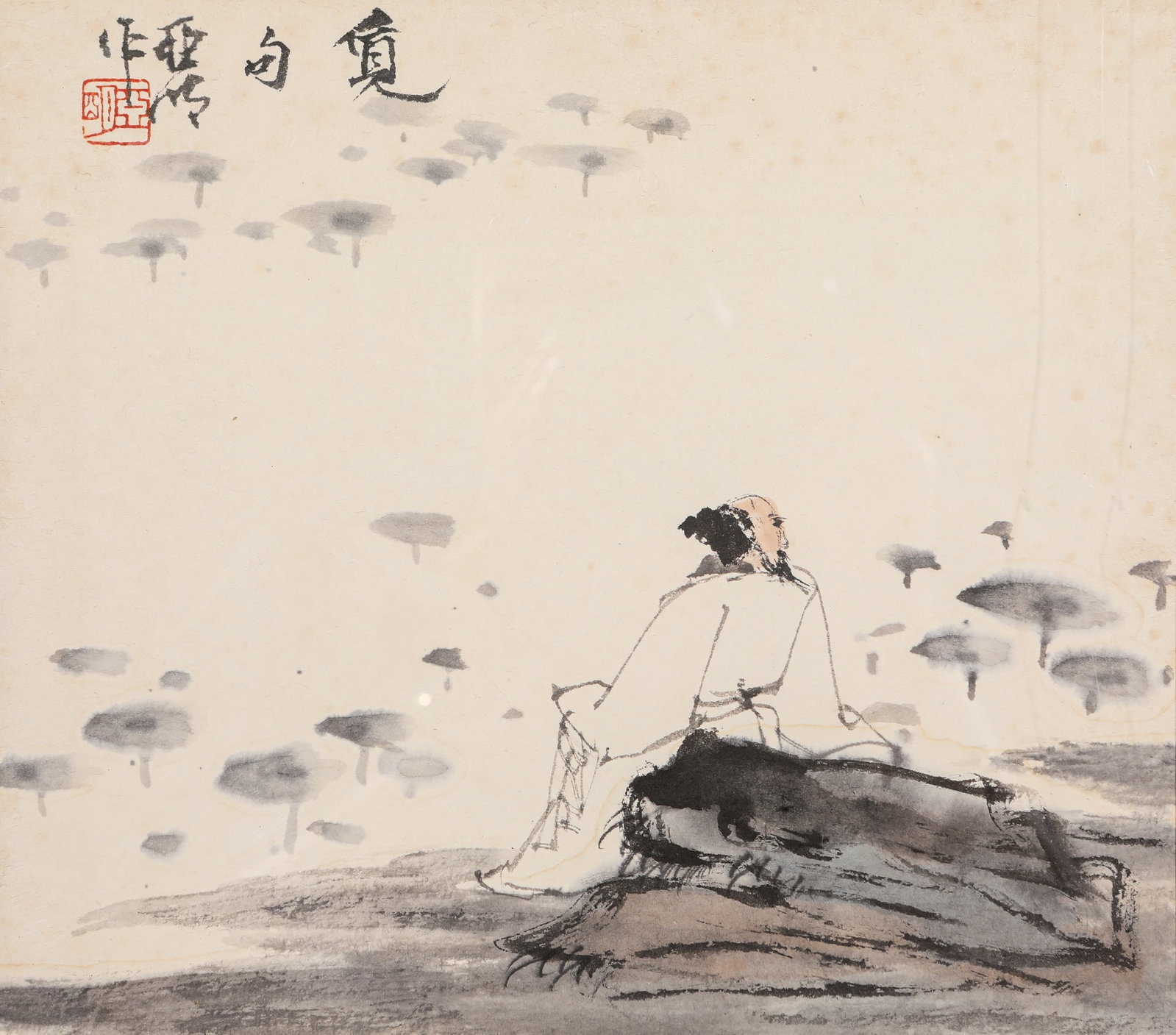 Ya Ming (1924-2002), attributed to, Seeking Verses (1 of 4)