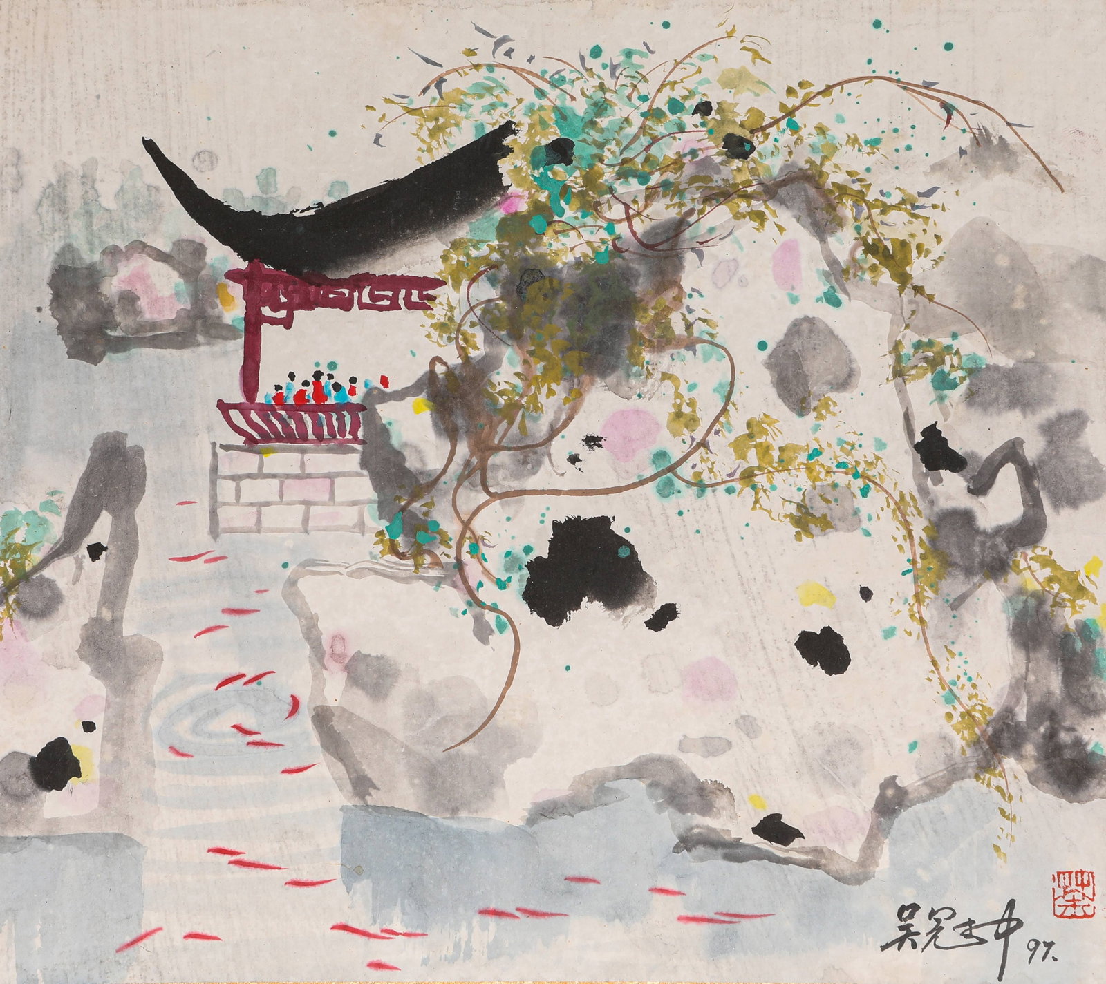 Wu Guanzhong (1919-2010), attributed to, Spring in Peaceful Radiance (1 of 5)