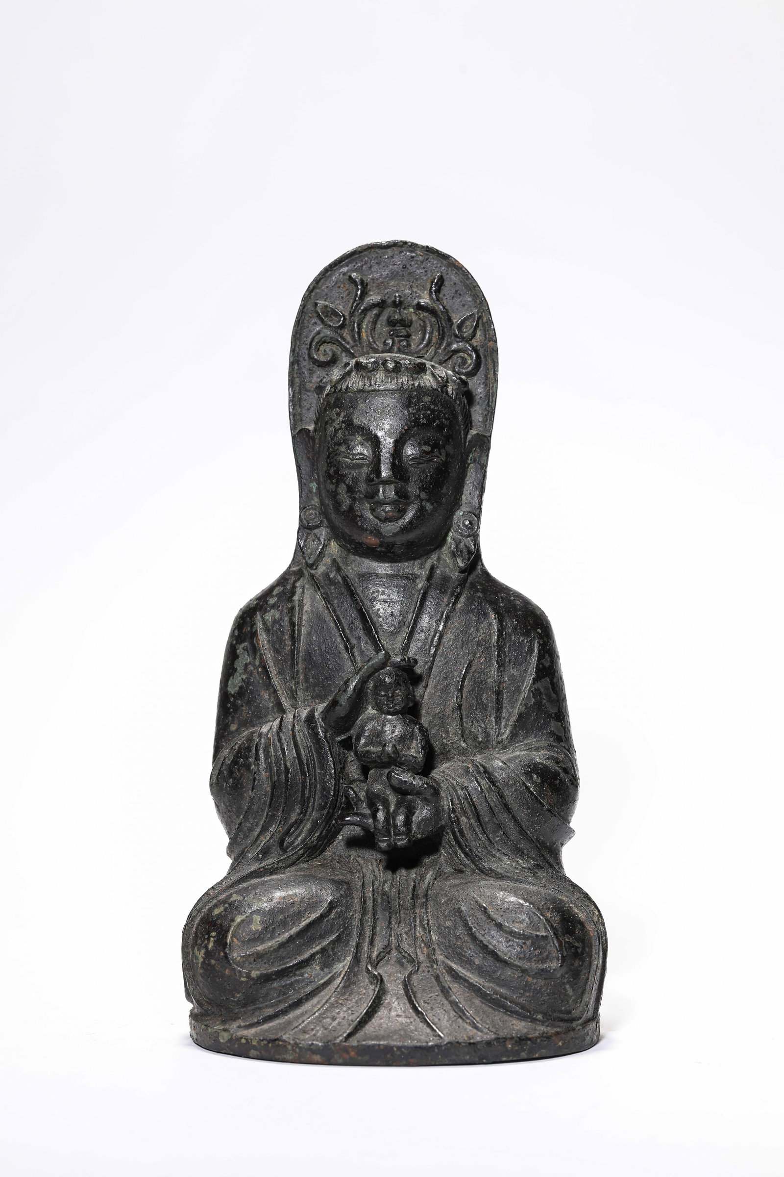 A Bronze Figure of Avalokiteshvara: A Bronze Figure of Avalokiteshvara Dimensions: Weight: 1615g. Length: 11.3 cm (4.45 in) x Width: 9.3 cm (3.66 in) x Height: 21.0 cm (8.27 in). All measurements are approximate.