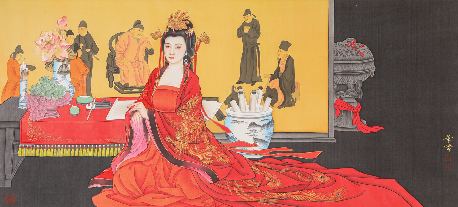 Cui Jingzhe (b. 1980), attributed to, Girl: Cui Jingzhe (b. 1980), attributed to, Girl Dimensions: Width: 135 cm x Height: 64 cm. All measurements are approximate.