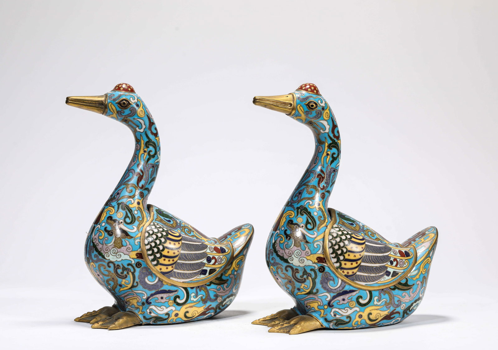 A Pair of Cloisonne Enamel Geese (1 of 8)