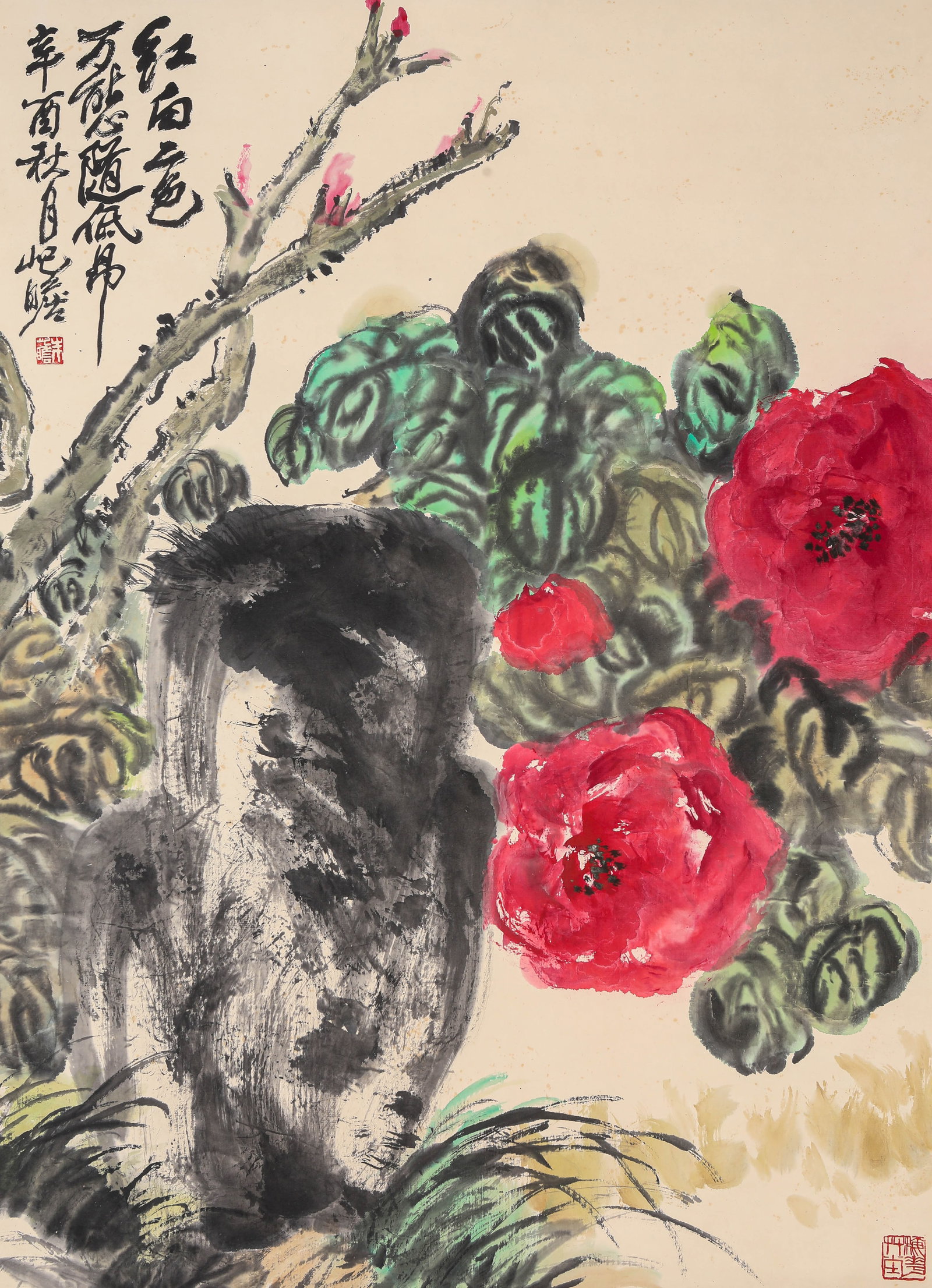 Zhu Qizhan (1892-1996), attributed to, Flowers (1 of 5)