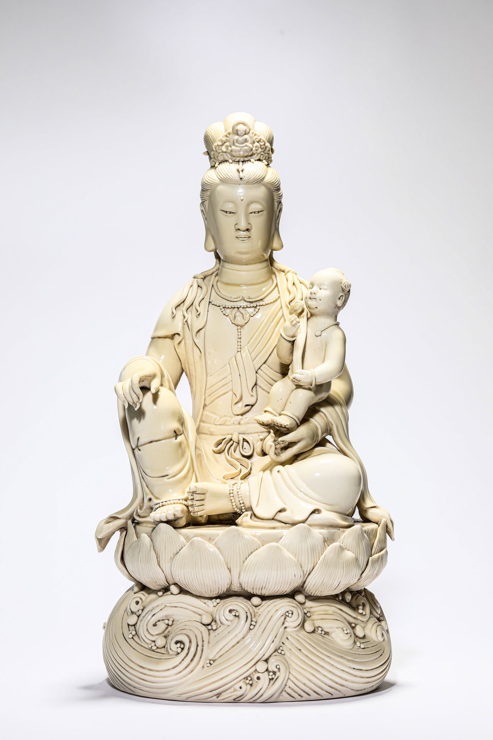 A Dehua-Type Figure of Guanyin with Child (1 of 8)