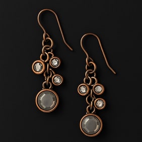 Chicos Bold Silver and Gold Bead Statement Necklace with Circular Pendant