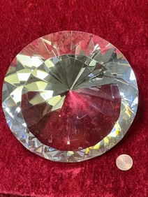 MASSIVE 3.7-LB. GENUINE CRYSTAL DIAMOND DISPLAY PIECE WITH BRILLIANT FACETING