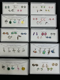 SENSITIVE EARRINGS SEALIFE JEWELRY GIFT SETS - 10 OCEAN-INSPIRED EARRING & NECKLACE BOXES