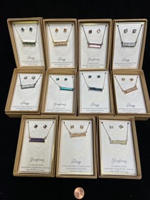 URBANOLOGY 11 PIECE DRUZY & GEMSTONE NECKLACE & EARRING GIFT SET LOT