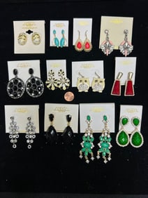 12-PAIR AMRITA SINGH DESIGNER EARRING COLLECTION - BOLD, ELEGANT, & ICONIC STYLES