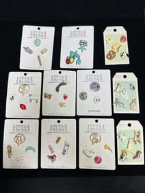 "LITTLE THINGS" ENAMEL PIN COLLECTION - 45 FUN TEEN DESIGNS (11 CARDS)