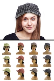 Houndstooth Wool Blend Cadet Cap  Multiple Colors