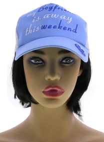 Boyfriend?s Away This Weekend Trucker Cap  Light Blue Mesh Baseball Hat