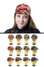 Patchwork Plaid Newsboy Cap  Vintage Mixed Fabric Ivy Hat