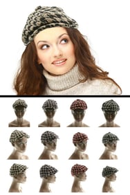Houndstooth Beret Cap
