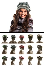 Plaid Buttoned Cadet Cap