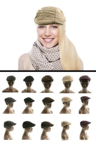 Pleated Corduroy Newsboy Cap