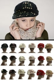 Patterned Velvet Cadet Cap