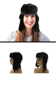 Black Aviator Trapper Hat