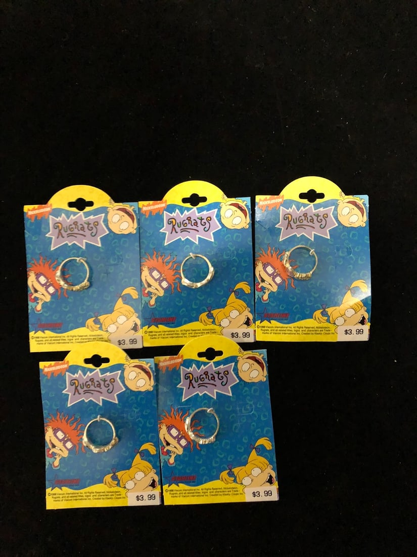 Lot of 5 Vintage Nickelodeon Rugrats Rings