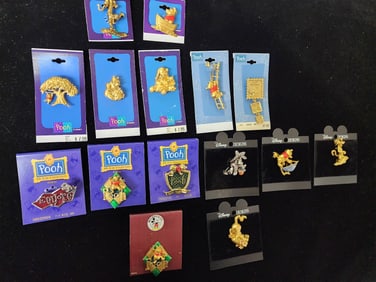 Vintage Winnie the Pooh Disney Pins Lot of 15
