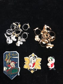 Vintage Disney Mickey & Friends Jewelry Lot Necklaces, Pins & Accessories