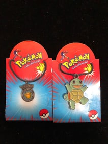 Vintage Pokemon Pikachu & Squirtle Necklace Lot