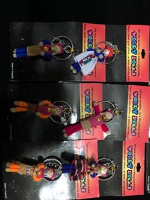 Worry Doll Keychain Lot 12 Handmade Colorful Keychains