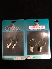 Casper Earrings Lot 2 Pairs Vintage 1990s Jewelry