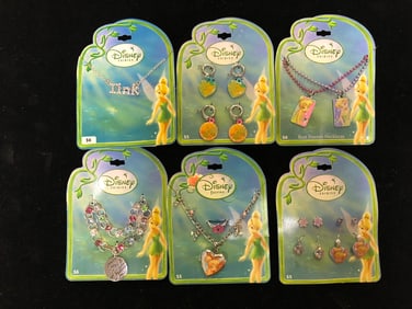 Disney Fairies Tinker Bell Jewelry Lot 6 Piece Set