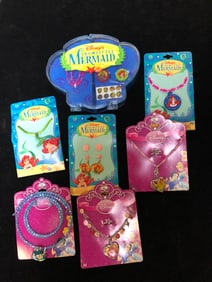Disney Little Mermaid & Princess Jewelry Lot 7 Piece Set