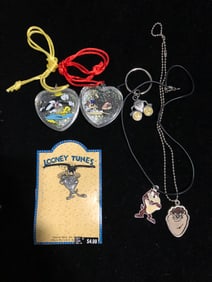 Looney Tunes Taz & Tweety Jewelry Lot 5 Pieces