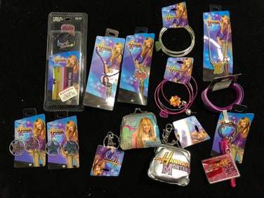 Hannah Montana Vintage Accessory Lot Necklaces, Bracelets, Earrings, Keychains, Coin Purses & More
