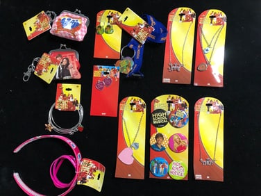 High School Musical Vintage Accessory Lot Necklaces, Bracelets, Pins, Wallets & More (Disney 2000s